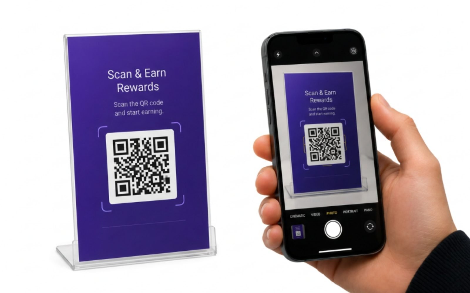 QR-koodin skannaus kortin lisäämiseksi