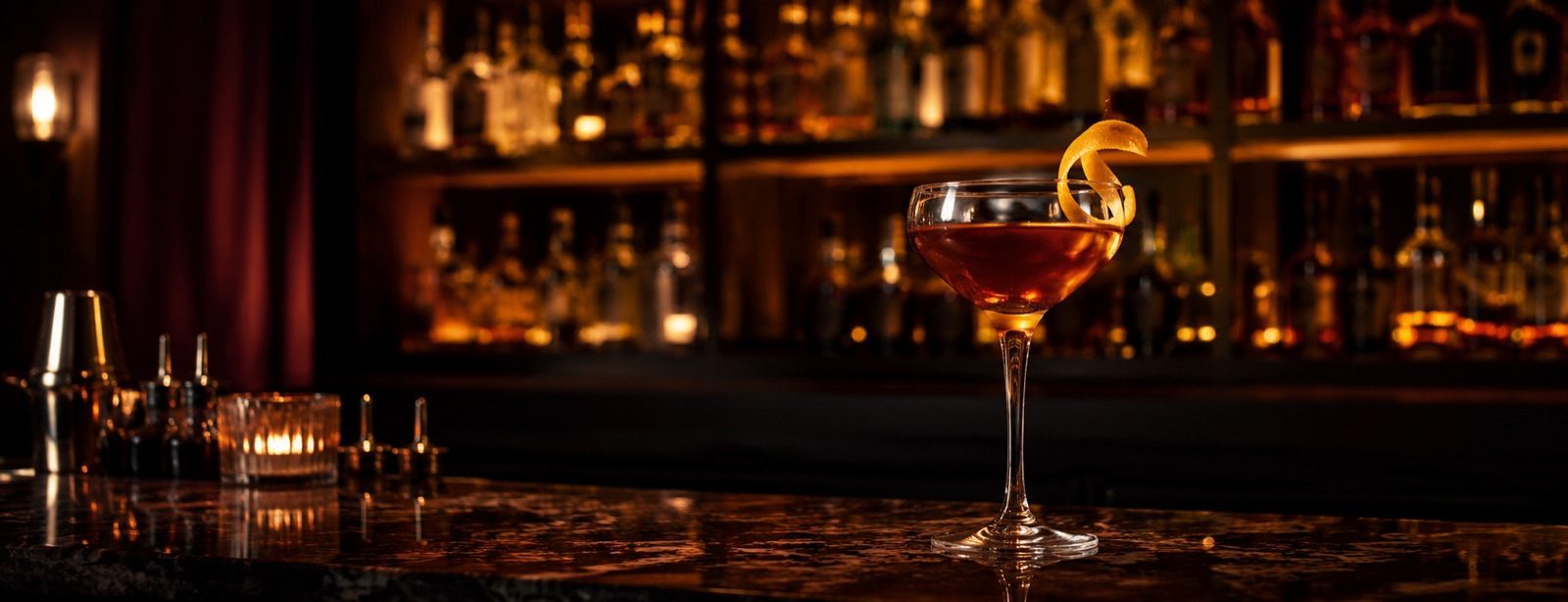 A bar in the evening